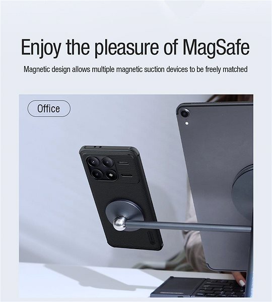 Telefon tok Nillkin Super Frosted PRO Magnetic Poco F6 Pro Black tok ...