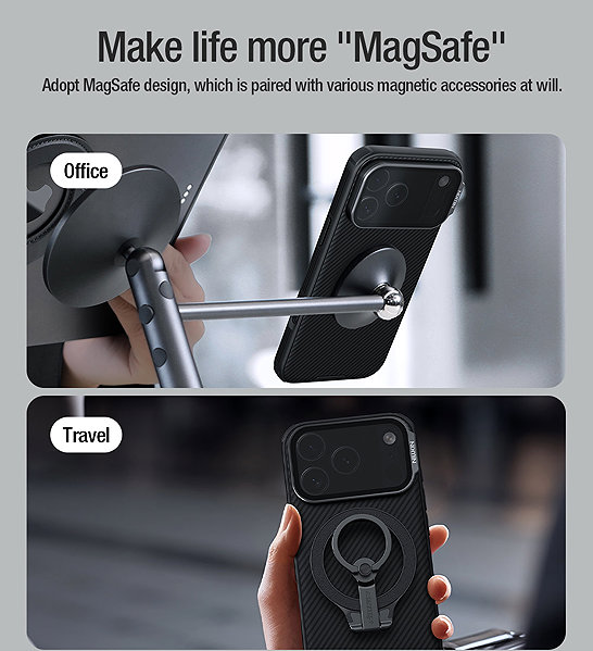 Handyhülle Nillkin CamShield Prop Magnetisches Back Cover für Apple iPhone 17 Pro Max Black ...