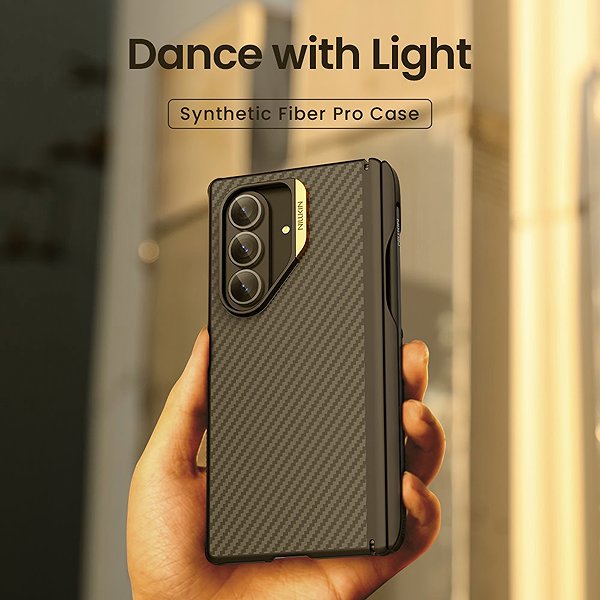 Handyhülle Nillkin Synthetic Fiber PRO Magnetic Pen Slot Back Cover für Samsung Galaxy Z Fold 7 Golden ...
