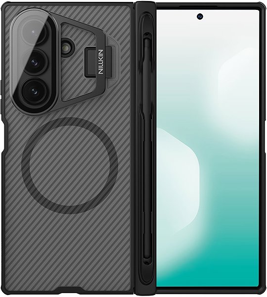 Handyhülle Nillkin CamShield Prop Magnetic Pen Slot Rückschutzhülle für Samsung Galaxy Z Fold 7 Transparent Black ...