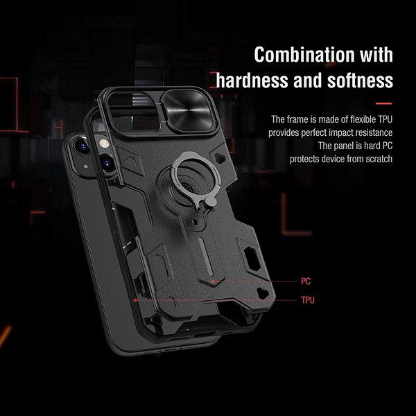 Kryt na mobil Nillkin CamShield Armor Apple iPhone 13 Black készülékhez ...