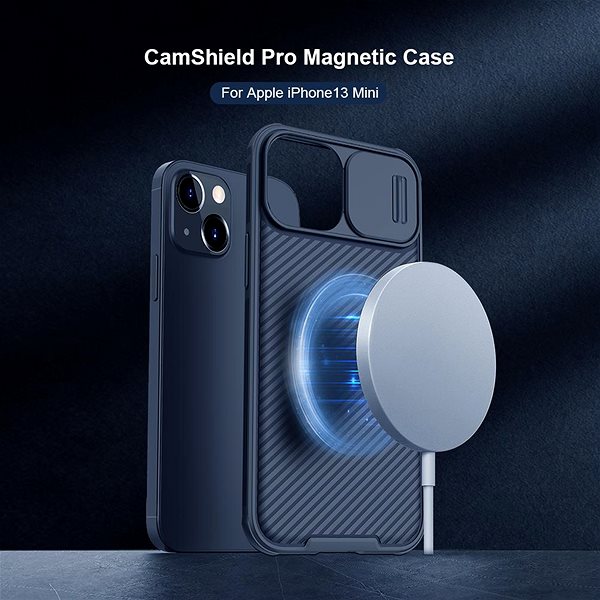 Telefon tok Nillkin CamShield Pro Magnetic Apple iPhone 13 mini fekete tok ...