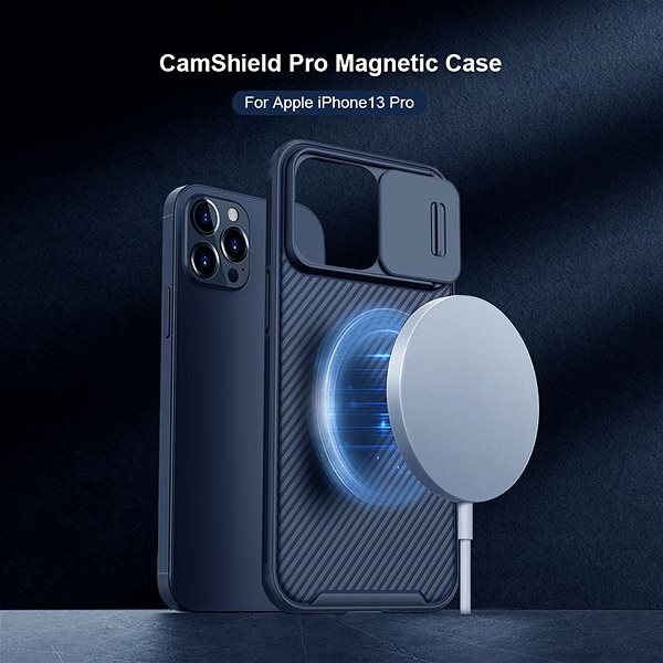 Kryt na mobil Nillkin CamShield Pro Magnetic kryt pre Apple iPhone 13 Pro Blue.