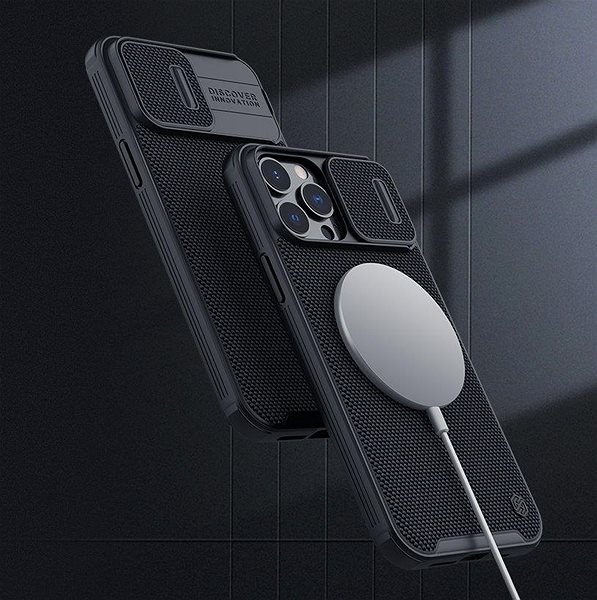 Telefon tok Nillkin Textured PRO Magnetic Hard Case az Apple iPhone 13 Pro Max készülékhez Black ...