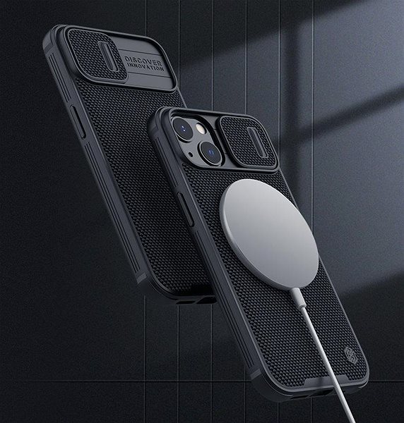 Telefon tok Nillkin Textured PRO Magnetic Hard Case az Apple iPhone 13 készülékhez Black ...