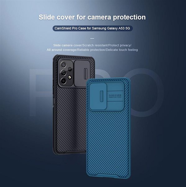 Handyhülle Nillkin CamShield Pro Rückseite Abdeckung für Samsung Galaxy A53 5G Schwarz ...