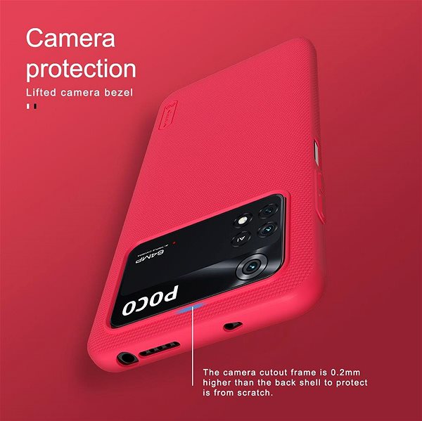 Handyhülle Nillkin Super Frosted Back Cover für Poco M4 Pro 4G Bright Red ...