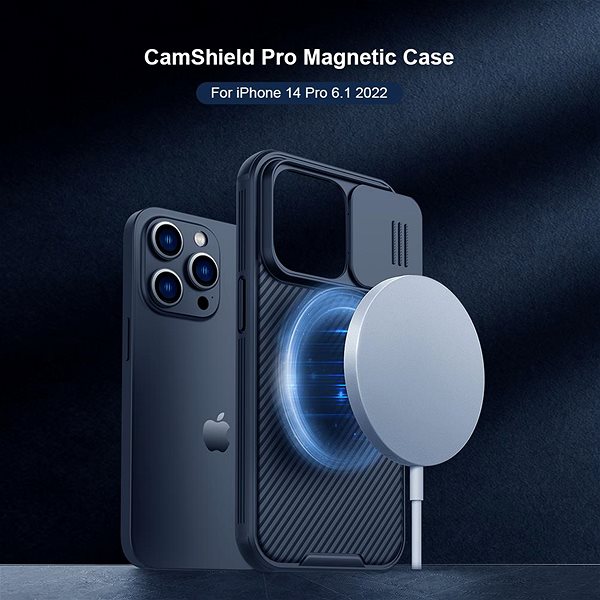 Handyhülle Nillkin CamShield PRO Magnetische Rückenabdeckung für Apple iPhone 14 Pro Schwarz ...
