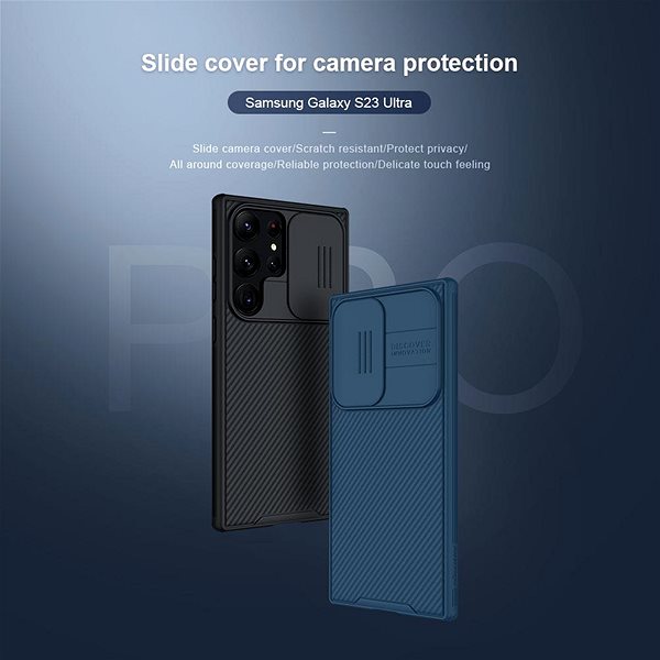 Handyhülle Nillkin CamShield PRO Back Cover für Samsung Galaxy S23 Ultra Schwarz ...