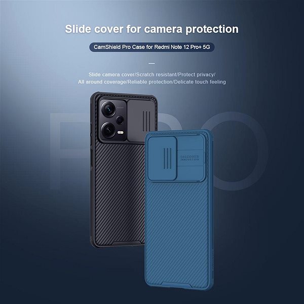 Handyhülle Nillkin CamShield PRO Back-Cover für Xiaomi Redmi Note 12 Pro + 5G Black ...