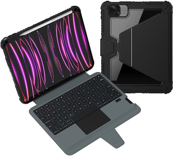 Hülle für Tablet mit Tastatur Nillkin Bumper Link Keyboard Case für Apple iPad 10.9 2022 Black ...
