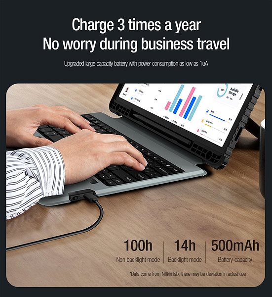 Hülle für Tablet mit Tastatur Nillkin Bumper Combo Keyboard Case für Samsung Tab S9+ Black ...