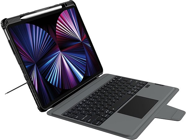 Tablet tok billentyűzettel Nillkin Bumper Combo Keyboard Case Apple iPad Pro 12,9 (2020) / (2021) / (2022) / Air 13 (2024) billentyűzetes tok - fekete ...