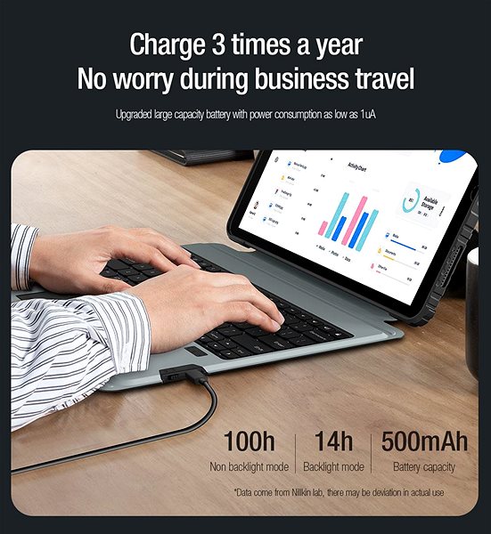 Hülle für Tablet mit Tastatur Nillkin Bumper Combo Keyboard Case für Apple iPad Pro 13 2024 Black ...