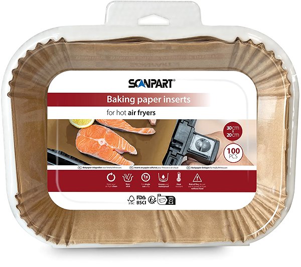 Backpapier ScanPart Backpapier für Heißluftfritteusen 30 × 20 cm 100 Stück ...