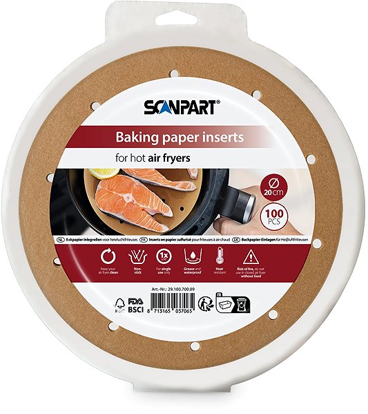 Backpapier ScanPart Perforiertes Papier für Heißluftfritteusen 20 cm 100 Stück ...