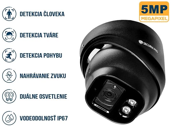 IP Camera Securia Pro camera system NVR8CHV5S-B DOME smart, black ...