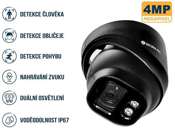 IP Camera Securia Pro camera system NVR8CHV4S-B DOME smart, black ...