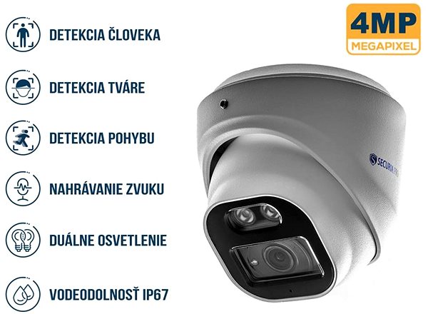 IP Camera Securia Pro camera system NVR8CHV4S-W DOME smart, white ...