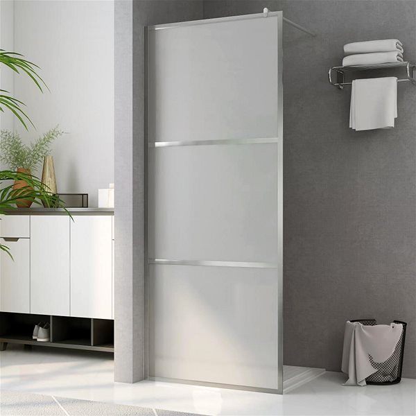 Sprchová zástena Shumee Zástena do priechodnej sprchy, mliečne ESG sklo, 100 × 195 cm ...