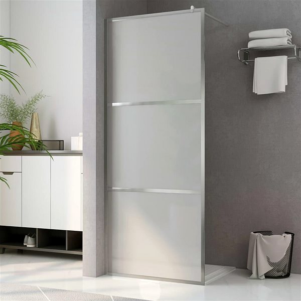 Sprchová zástena Shumee Zástena do priechodnej sprchy, mliečne ESG sklo, 90 × 195 cm ...