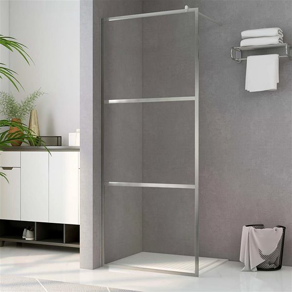 Sprchová zástena Shumee Zástena do priechodnej sprchy, číre ESG sklo, 100 × 195 cm ...