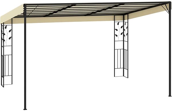 Záhradný altánok Altánok ku stene 4 × 3 × 2,5 m krémový ...