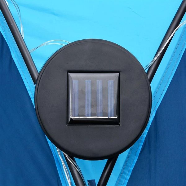 Záhradný altánok Párty stan s LED svetlami 4 bočné steny 3,6 × 3,6 × 2,3 m modrý Vlastnosti/technológia