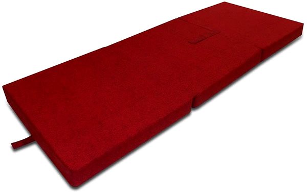 Matrace Trojdílná skládací pěnová matrace 190x70x9 cm červená Boční pohled