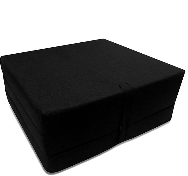 Matrac Trojdielny skladací penový matrac, 190 x 70 x 9 cm, čierna Bočný pohľad