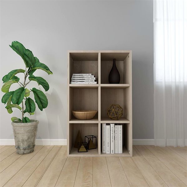 Shelving Unit Shumee sonoma oak 66×30×97,8 cm chipboard, 800345 ...