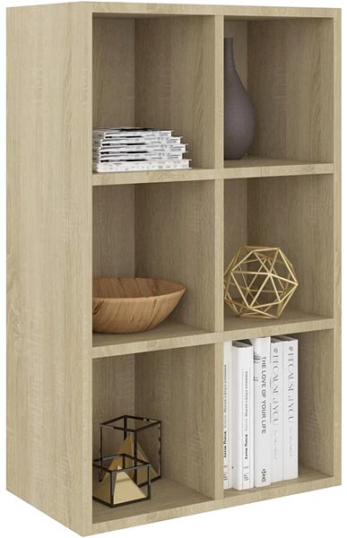 Shelving Unit Shumee sonoma oak 66×30×97,8 cm chipboard, 800345 ...