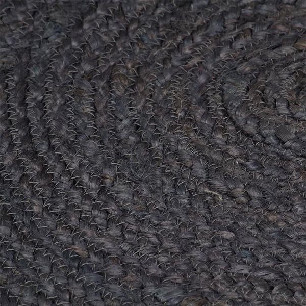 Koberec Ručne vyrobený koberec z juty okrúhly 150 cm tmavosivý ...