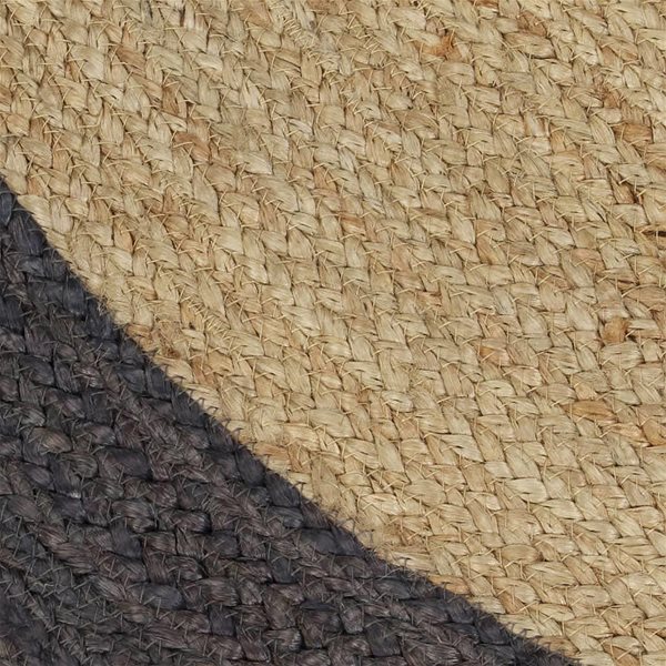 Koberec Ručne vyrobený koberec z juty s tmavo sivým okrajom 90 cm ...
