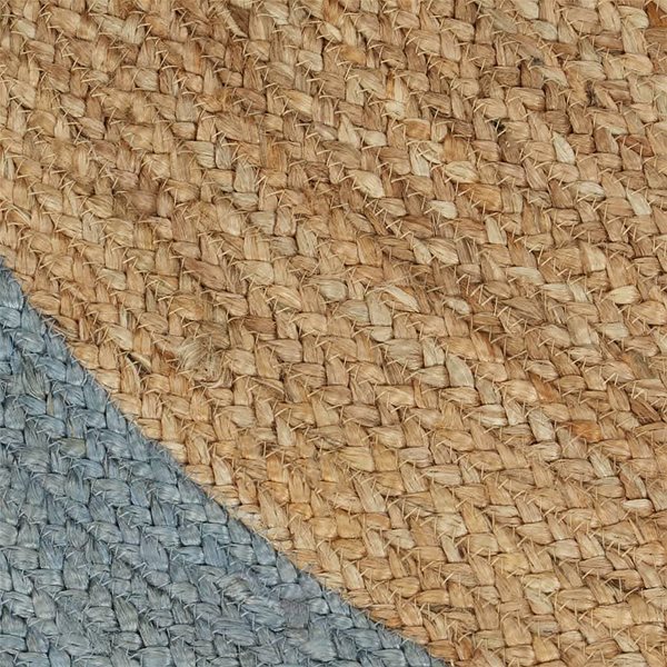 Koberec Ručne vyrobený koberec z juty s olivovo zeleným okrajom 90 cm ...