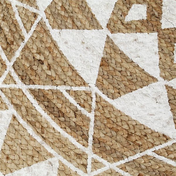 Koberec Ručne vyrobený koberec z juty s bielou potlačou 90 cm ...