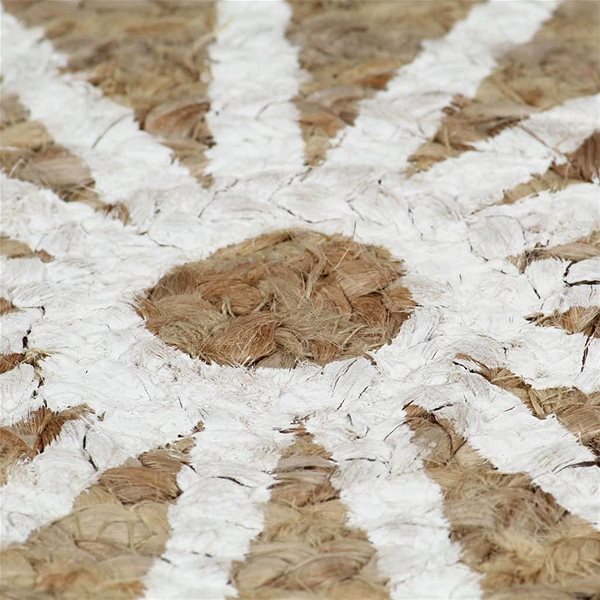 Koberec Ručne vyrobený koberec z juty s bielou potlačou 150 cm ...