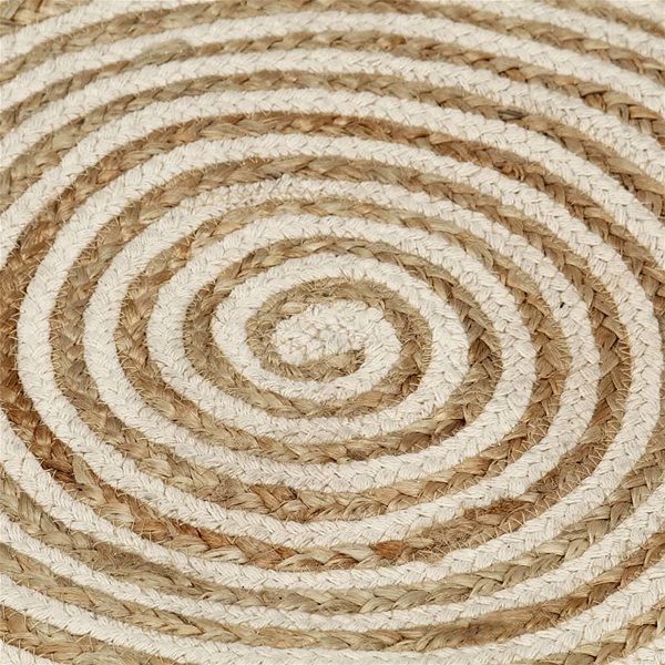 Koberec Ručne vyrobený koberec z juty špirálový dizajn biely 90 cm ...