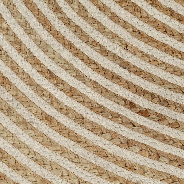 Koberec Ručne vyrobený koberec z juty špirálový dizajn biely 90 cm ...
