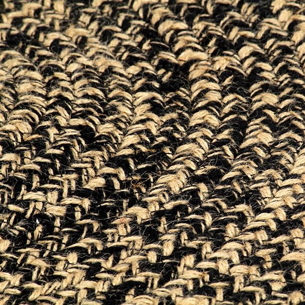 Koberec Ručne vyrábaný koberec juta čierny a prírodný 90 cm ...