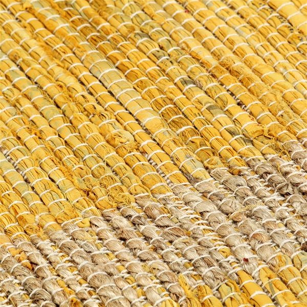Koberec Ručne vyrobený koberec z juty žltý 120 × 180 cm ...