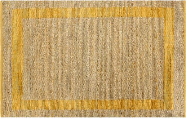 Koberec Ručne vyrobený koberec z juty žltý 120 × 180 cm ...