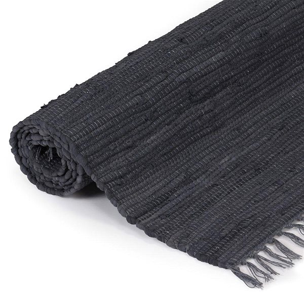 Koberec Ručne tkaný koberec Chindi bavlna 200 × 290 cm antracitový ...