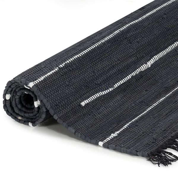 Koberec Ručne tkaný koberec Chindi bavlna 120 × 170 cm antracitový ...