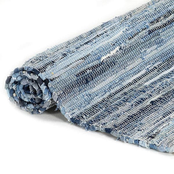 Koberec Ručne tkaný koberec Chindi riflovina 160 × 230 cm modrý ...