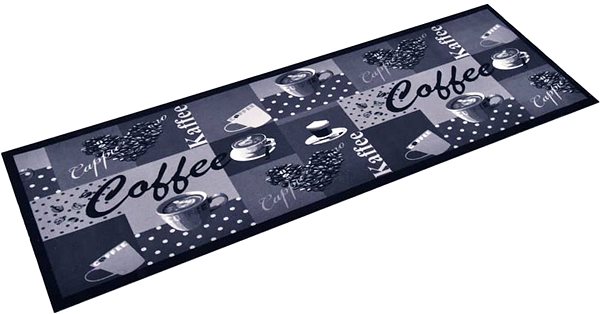 Koberec Kuchynský koberec prateľný Coffee modrý 45 × 150 cm ...