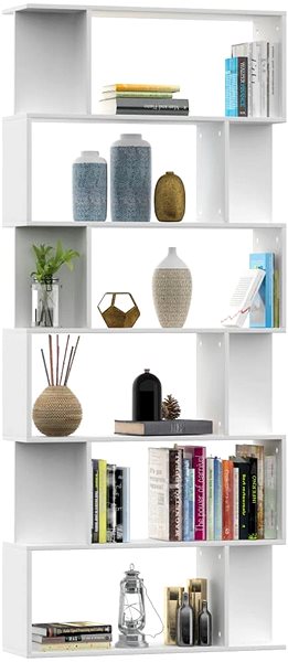 Shelving Unit Bookcase/room wall white 80 x 24 x 192 cm chipboard ...