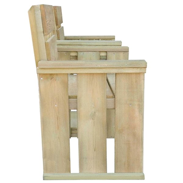 Garden Bench 2-seater Garden Bench 150cm Impregnated Pine Wood Lateral view