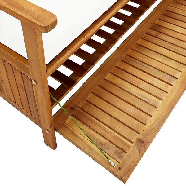 Garden Bench Storage Bench with Cushion 170cm Solid Acacia Wood Features/technology