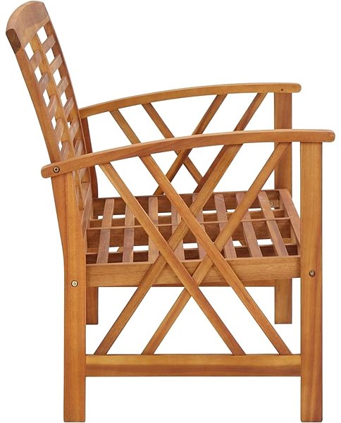 Garden Bench Garden Bench 119cm Solid Acacia Wood Lateral view